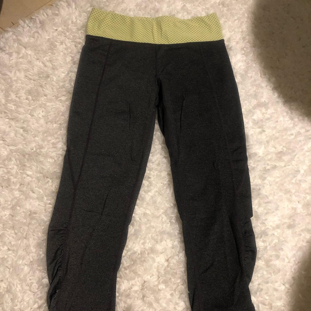 Calvin Klein Grey/Neon Yellow Capri Leggings